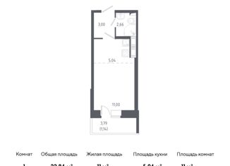 Квартира на продажу студия, 22.84 м2, Колпино, ЖК Новое Колпино, жилой комплекс Новое Колпино, к34
