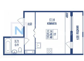 Квартира на продажу студия, 29 м2, Санкт-Петербург, метро Электросила