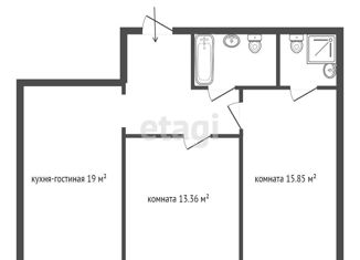 Продаю 2-ком. квартиру, 63.3 м2, Екатеринбург, улица Циолковского, 3, улица Циолковского