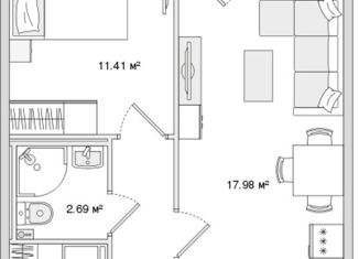 Продается однокомнатная квартира, 41.85 м2, Санкт-Петербург, Белоостровская улица, 10к1, метро Лесная