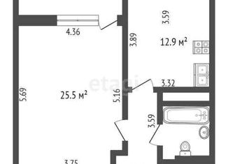 Продажа 1-комнатной квартиры, 46.1 м2, Москва, улица Нижняя Хохловка, 8, станция Новохохловская