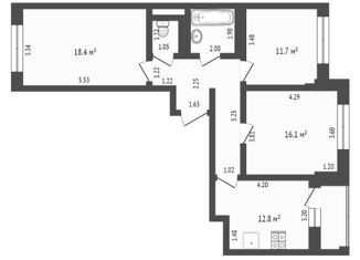 Продажа 3-комнатной квартиры, 77.2 м2, Москва, улица Михайлова, 30Ак1, метро Окская