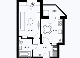 Продаю 1-комнатную квартиру, 35.1 м2, Самара, Московское шоссе, 18-й километр, 53, Кировский район