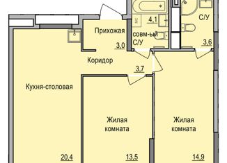 Продается 2-комнатная квартира, 63.2 м2, Ижевск, Цветочная улица, 10, жилой район Автопроизводство