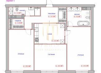 Трехкомнатная квартира на продажу, 114 м2, Санкт-Петербург, Тележная улица, 32, метро Площадь Александра Невского-2