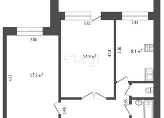 Продаю 2-комнатную квартиру, 47.8 м2, Тюмень, Заречный проезд, 6, Центральный округ