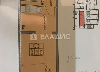Продается квартира студия, 30 м2, Анапа, Владимирская улица, 142, ЖК Триумф