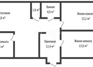 Продается трехкомнатная квартира, 81.7 м2, Краснодар, улица Адмирала Крузенштерна, 6/3