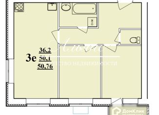 Продается трехкомнатная квартира, 49.9 м2, поселок городского типа Разумное, улица имени И.Д. Елисеева, 2А