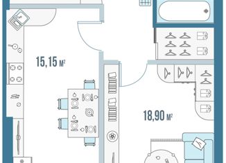 1-ком. квартира на продажу, 56 м2, Ростов-на-Дону, Нижегородская улица, 31/2, ЖК Тихий Дон