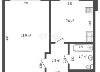 Продам однокомнатную квартиру, 27.1 м2, посёлок городского типа Пойковский, 4-й микрорайон, 22