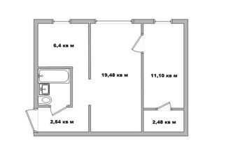Продам двухкомнатную квартиру, 45.5 м2, Санкт-Петербург, улица Софьи Ковалевской, 11к1, улица Софьи Ковалевской