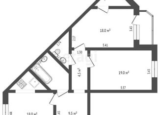 Продаю 2-ком. квартиру, 82.3 м2, Тюменская область, Широтная улица, 190к2