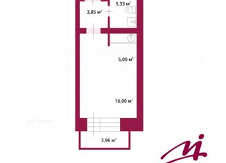 Квартира на продажу студия, 31.37 м2, село Чигири, Восточная улица, 14
