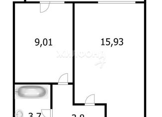 Продажа 1-комнатной квартиры, 32.7 м2, Новосибирск, Кировский район, улица Петухова, 97/2