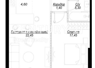 Продажа однокомнатной квартиры, 55 м2, Москва, 1-й Сетуньский проезд, вл8, ЖК Хайд