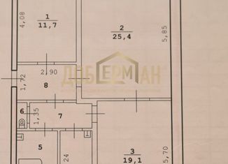 3-комнатная квартира на продажу, 82.1 м2, Волгоград, улица Качинцев, 114, район Кача