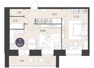 2-ком. квартира на продажу, 64 м2, Йошкар-Ола, улица Меримского, 6