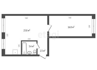 Продажа 2-комнатной квартиры, 46.5 м2, поселок городского типа Кедровый, улица Павлова, 2