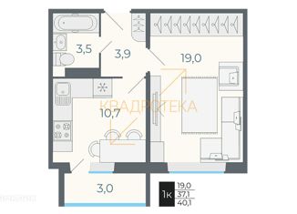 Продам 1-комнатную квартиру, 39 м2, посёлок Садовый, Каспийская улица, 1