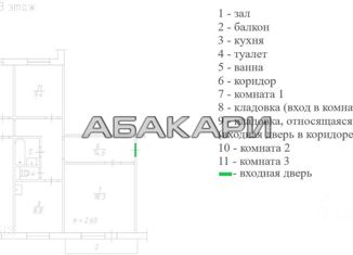 Сдам 4-комнатную квартиру, 82 м2, Красноярск, улица Академгородок, 21, Октябрьский район