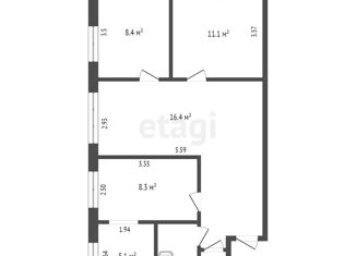 Продажа 3-комнатной квартиры, 61.2 м2, Челябинская область, улица Танкистов, 150В