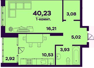 Продаю однокомнатную квартиру, 40.23 м2, Ульяновск, проспект Генерала Тюленева, 32к1