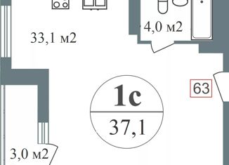 Продается 1-ком. квартира, 37.1 м2, Нижний Новгород, 2-я Оранжерейная улица, 2к1, метро Горьковская