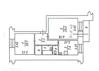 Сдается 2-ком. квартира, 45 м2, Ноябрьск, улица Ленина, 84