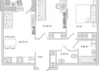 Продажа 2-комнатной квартиры, 54.7 м2, Ленинградская область, улица Первых, 4к1