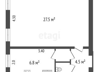 Продажа однокомнатной квартиры, 39.9 м2, Санкт-Петербург, набережная Обводного канала, 145, Адмиралтейский район