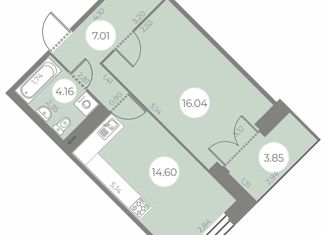 Однокомнатная квартира на продажу, 43.73 м2, Санкт-Петербург, улица Маршала Захарова, 10