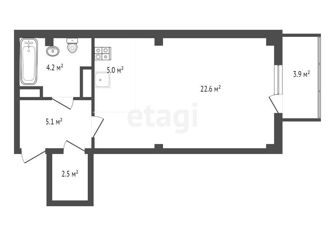 Продаю квартиру студию, 40.8 м2, Ростов-на-Дону, проспект 40-летия Победы, 63/17с1, ЖК Сокол Град