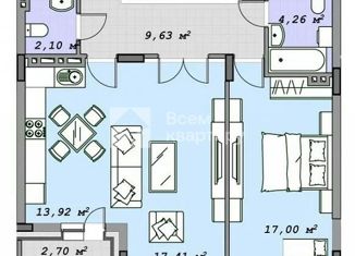2-ком. квартира на продажу, 65 м2, Новосибирск, бульвар Молодежи, 46, бульвар Молодежи