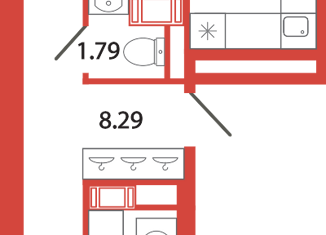 Продается 1-комнатная квартира, 45.97 м2, поселок Бугры, улица Шекспира, 1к2, ЖК Энфилд