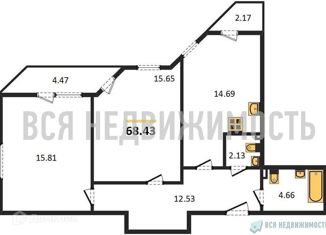 Продается 2-комнатная квартира, 68.43 м2, Воронеж, ЖК 9 Ярдов