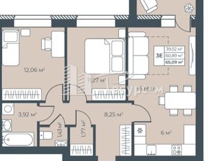 Продаю трехкомнатную квартиру, 71.12 м2, Выкса