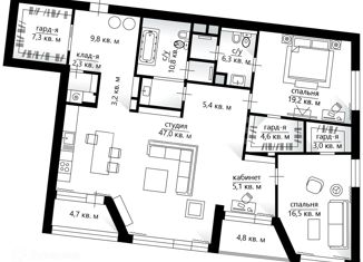 3-комнатная квартира на продажу, 157 м2, Москва, Садовническая набережная, 7, метро Новокузнецкая