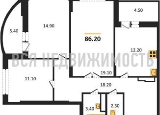 Продаю 3-комнатную квартиру, 86.2 м2, Воронеж, ЖК Высота, Краснознамённая улица, 57/5