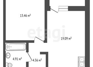 Продается однокомнатная квартира, 43.4 м2, Тюмень, Ставропольская улица, 95, ЖК Зелёный квартал Uno