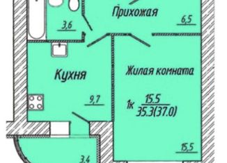 Продаю 1-ком. квартиру, 35.7 м2, Иваново, Революционная улица, 26к1, Октябрьский район