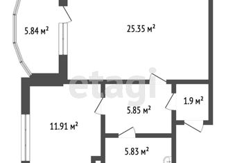 Продам 1-ком. квартиру, 51 м2, Тобольск, 4-й микрорайон, 36