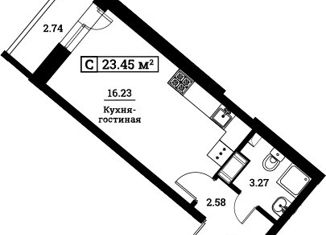 Продажа квартиры студии, 23.45 м2, Мурино, ЖК Урбанист, Екатерининская улица, 19