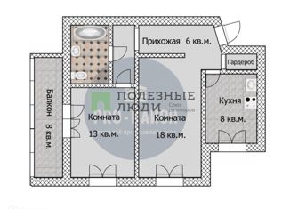 Продается 2-комнатная квартира, 53 м2, Барнаул, Взлётная улица, 47, Индустриальный район