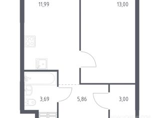 Продаю 1-комнатную квартиру, 38.8 м2, поселение Мосрентген, многофункциональный комплекс Тропарево Парк, к2.4