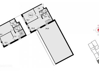 Продаю квартиру студию, 116.4 м2, Москва, улица Лобановский Лес, 13