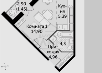 Квартира на продажу студия, 30.9 м2, Калужская область, Молодёжная улица, 41