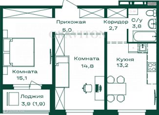 Продам 2-ком. квартиру, 56.5 м2, село Майма, Алтайская улица, 2