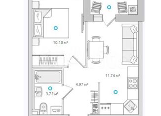 Продам 1-комнатную квартиру, 33.5 м2, деревня Новосаратовка