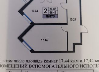 Продам 2-комнатную квартиру, 66.43 м2, Санкт-Петербург, Богатырский проспект, 2А, метро Чёрная речка